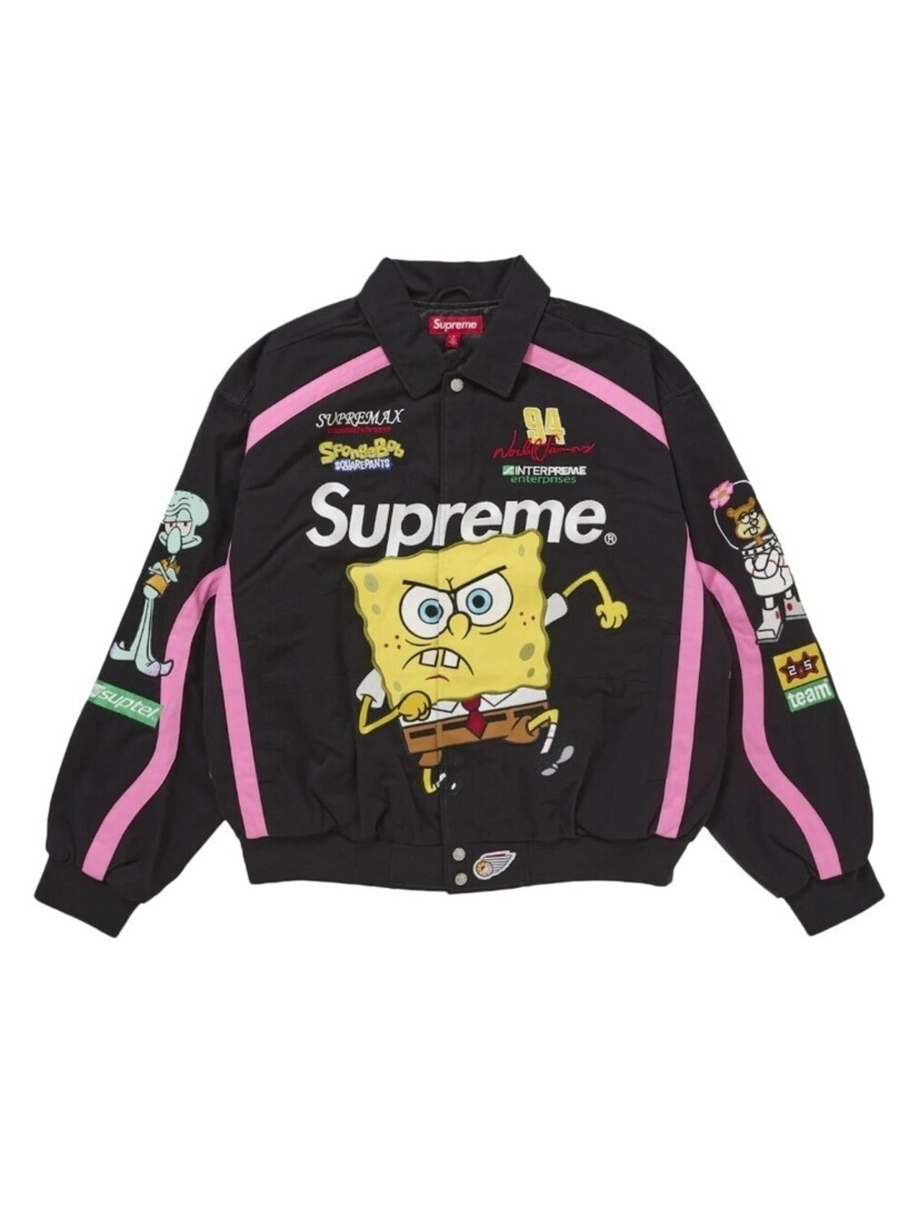 NEW Size MEDIUM Supreme SpongeBob Jeff Hamilton Black Racing Jacket Patrick